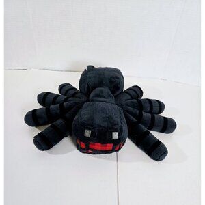 Minecraft Black PLUSH SPIDER 16" x 13" Stuffed Toy Jinx Mojang Game Spin…